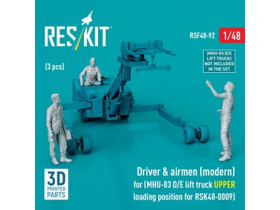 Driver & airmen (modern) (3 pcs) (MHU-83 D/E lift truck UPPER loading position for RSK48-0009) (3D Printed) 
