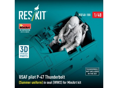 USAF pilot P-47 Thunderbolt (Summer uniform) in seat (WW2) for MiniArt kit (3D Printed) 