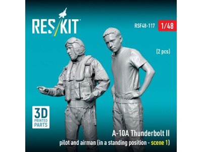 A-10? Thunderbolt II pilot and airman (in a standing position - scene 1) (2 pcs) (3D Printed) 