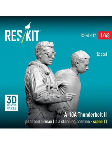 A-10? Thunderbolt II pilot and airman (in a standing position - scene 1) (2 pcs) (3D Printed) 