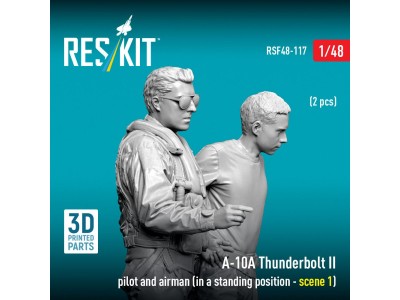 A-10? Thunderbolt II pilot and airman (in a standing position - scene 1) (2 pcs) (3D Printed) 