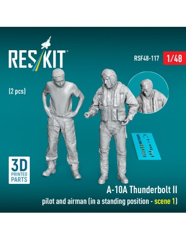 A-10? Thunderbolt II pilot and airman (in a standing position - scene 1) (2 pcs) (3D Printed) 