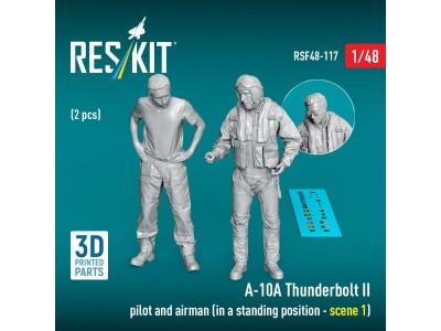 A-10? Thunderbolt II pilot and airman (in a standing position - scene 1) (2 pcs) (3D Printed) 