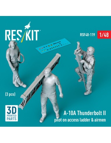 A-10A Thunderbolt II pilot on access ladder & airmen (3 pcs) (3D Printed) 