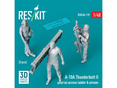 A-10A Thunderbolt II pilot on access ladder & airmen (3 pcs) (3D Printed) 