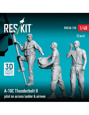 A-10C Thunderbolt II pilot on access ladder & airmen (3 pcs) (3D Printed) 