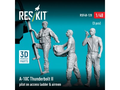 A-10C Thunderbolt II pilot on access ladder & airmen (3 pcs) (3D Printed) 