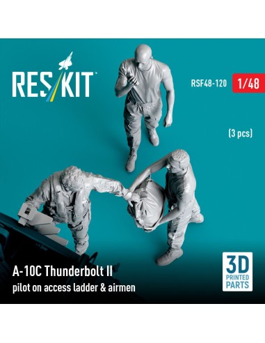 A-10C Thunderbolt II pilot on access ladder & airmen (3 pcs) (3D Printed) 