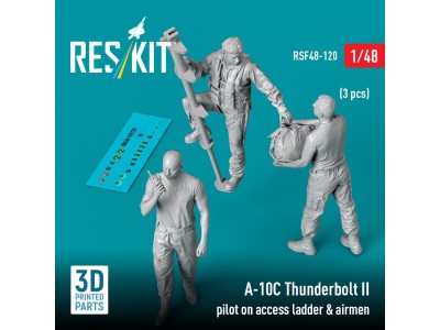 A-10C Thunderbolt II pilot on access ladder & airmen (3 pcs) (3D Printed) 