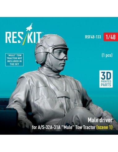 Male driver for A/S-32A-31A Mule Tow Tractor (scene 1) (1 pcs) (3D Printed) 