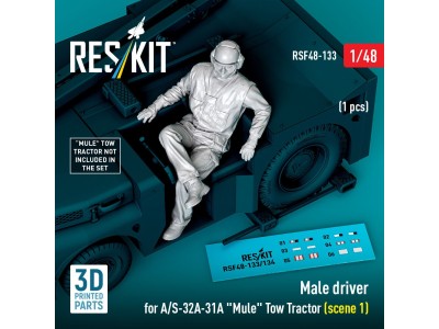 Male driver for A/S-32A-31A Mule Tow Tractor (scene 1) (1 pcs) (3D Printed) 