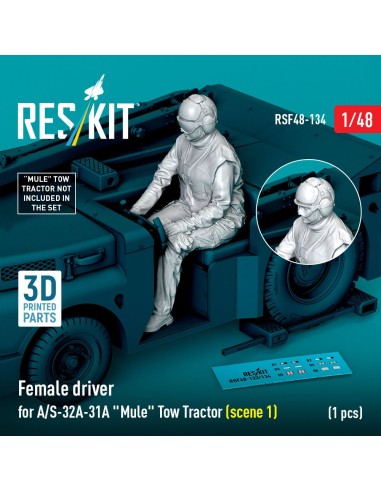 Female driver for A/S-32A-31A Mule Tow Tractor (scene 2) (1 pcs) (3D Printed) 