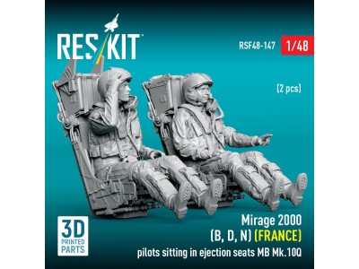 Mirage 2000 (B, D, N) (FRANCE) pilots sitting in ejection seats MB Mk.10Q (2 pcs) (3D Printed) 