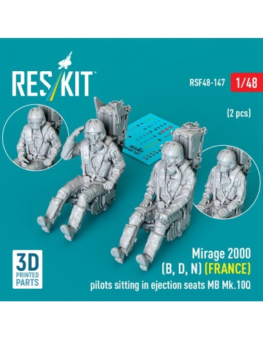 Mirage 2000 (B, D, N) (FRANCE) pilots sitting in ejection seats MB Mk.10Q (2 pcs) (3D Printed) 