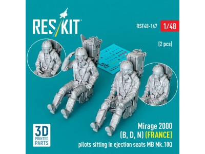 Mirage 2000 (B, D, N) (FRANCE) pilots sitting in ejection seats MB Mk.10Q (2 pcs) (3D Printed) 