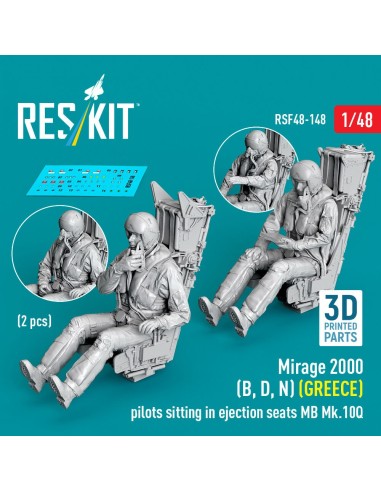 Mirage 2000 (B, D, N) (GREECE) pilots sitting in ejection seats MB Mk.10Q (2 pcs) (3D Printed) 