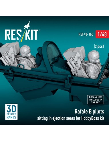 Rafale B pilots sitting in ejection seats for HobbyBoss kit (2 pcs) (3D Printed) 