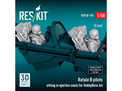 Rafale B pilots sitting in ejection seats for HobbyBoss kit (2 pcs) (3D Printed) 