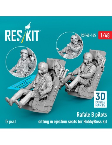 Rafale B pilots sitting in ejection seats for HobbyBoss kit (2 pcs) (3D Printed) 