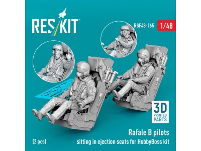 Rafale B pilots sitting in ejection seats for HobbyBoss kit (2 pcs) (3D Printed) 