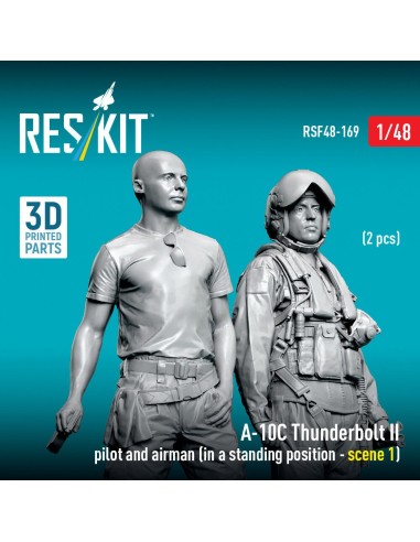 A-10C Thunderbolt II pilot and airman (in a standing position - scene 1) (2 pcs) (3D Printed) 