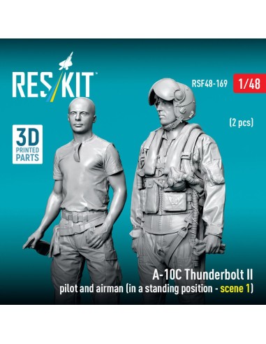 A-10C Thunderbolt II pilot and airman (in a standing position - scene 1) (2 pcs) (3D Printed) 