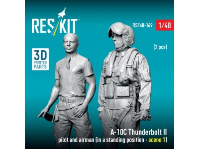 A-10C Thunderbolt II pilot and airman (in a standing position - scene 1) (2 pcs) (3D Printed) 
