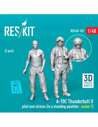 A-10C Thunderbolt II pilot and airman (in a standing position - scene 1) (2 pcs) (3D Printed) 