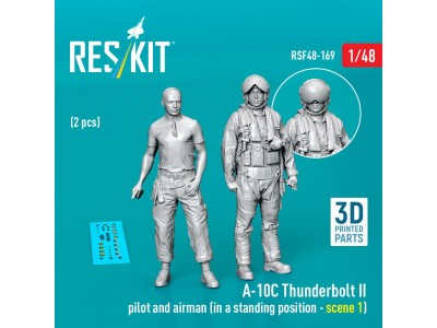 A-10C Thunderbolt II pilot and airman (in a standing position - scene 1) (2 pcs) (3D Printed) 