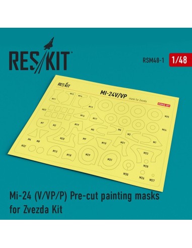 Mi-24 (V,VP,P) Pre-cut painting masks for Zvezda kit 