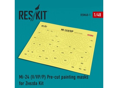 Mi-24 (V,VP,P) Pre-cut painting masks for Zvezda kit 