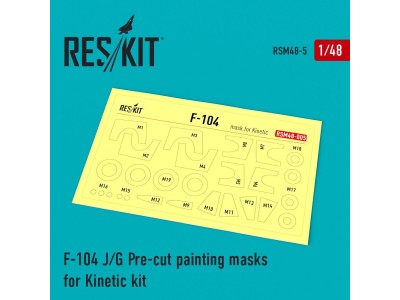 F-104 (J,G) Starfighter Pre-cut painting masks for Kinetic kit 