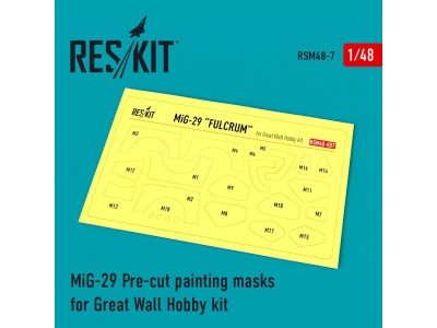MiG-29 Pre-cut painting masks for GWH kit 
