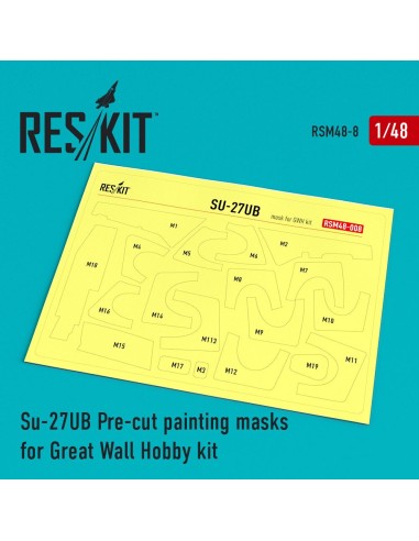 Su-27UB Pre-cut painting masks for GWH kit 
