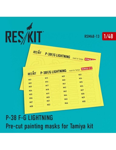 P-38 (F,G) Lightning Pre-cut painting masks for Tamiya kit 