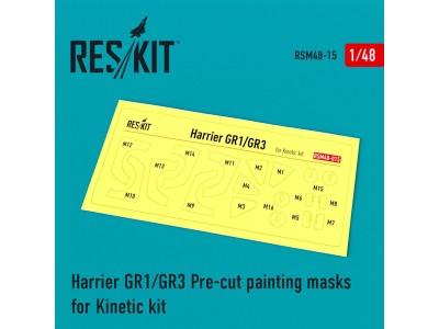 Harrier GR1/GR3 Pre-cut painting masks for Kinetic kit 