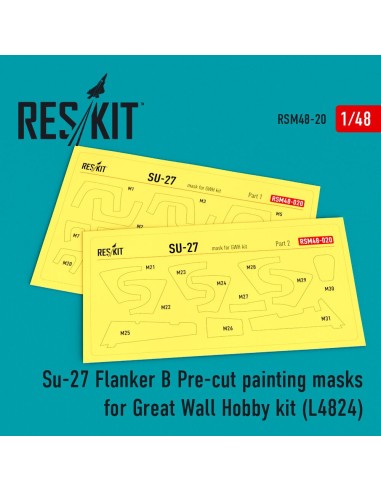 Su-27 Pre-cut painting masks for GWH L4824 kit 