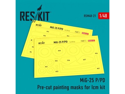 MiG-25 (P,PD) Pre-cut painting masks for ICM kit 