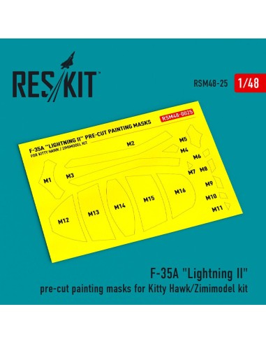 F-35A Lightning II pre-cut painting masks for Kitty Hawk/Zimimodel kit 