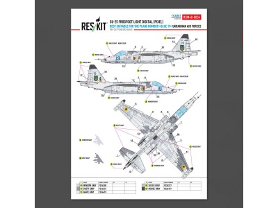Su-25 Frogfoot LIGHT Digital (Pixel) (best suitable for the plane number “blue 19”) Ukrainian Air Forces (Pre-cut painting masks