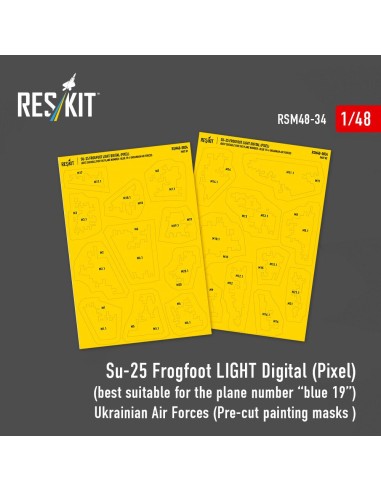 Su-25 Frogfoot LIGHT Digital (Pixel) (best suitable for the plane number “blue 19”) Ukrainian Air Forces (Pre-cut painting masks