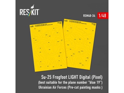 Su-25 Frogfoot LIGHT Digital (Pixel) (best suitable for the plane number “blue 19”) Ukrainian Air Forces (Pre-cut painting masks