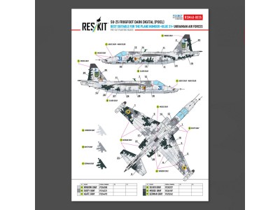 Su-25 Frogfoot DARK Digital (Pixel) (best suitable for the plane number “blue 31”) Ukrainian Air Forces (Pre-cut painting masks 