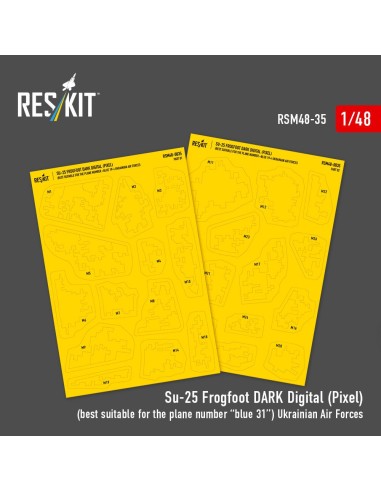 Su-25 Frogfoot DARK Digital (Pixel) (best suitable for the plane number “blue 31”) Ukrainian Air Forces (Pre-cut painting masks 
