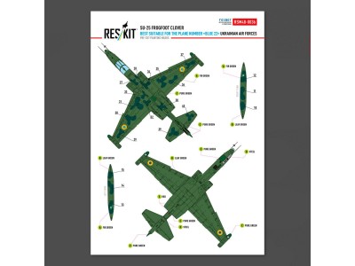 Su-25 Frogfoot Clover (best suitable for the plane number “blue 22”) Ukrainian Air Forces (Pre-cut painting masks ) 