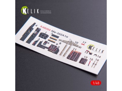 ME-262A1 interior 3D decals for Tamiya kit 