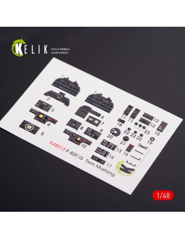 F-82 (F,G) Twin Mustang interior 3D decals for Modelsvit kit 