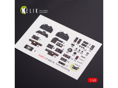 F-82 (F,G) Twin Mustang interior 3D decals for Modelsvit kit 