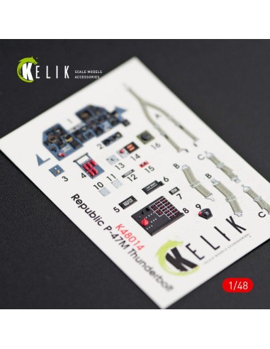 P-47M Thunderbolt interior 3D decals for Tamiya kit 