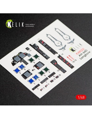 AH-64D Apache longbow interior 3D decals for Academy kit 